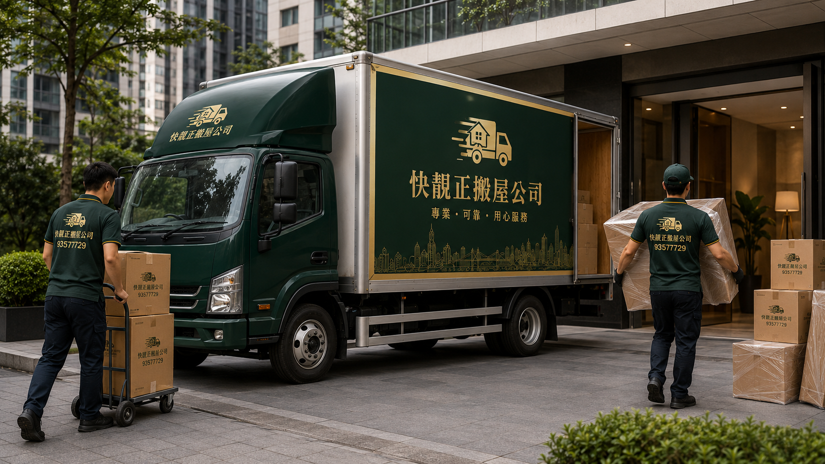 快靚正搬屋公司貨車及搬屋團隊